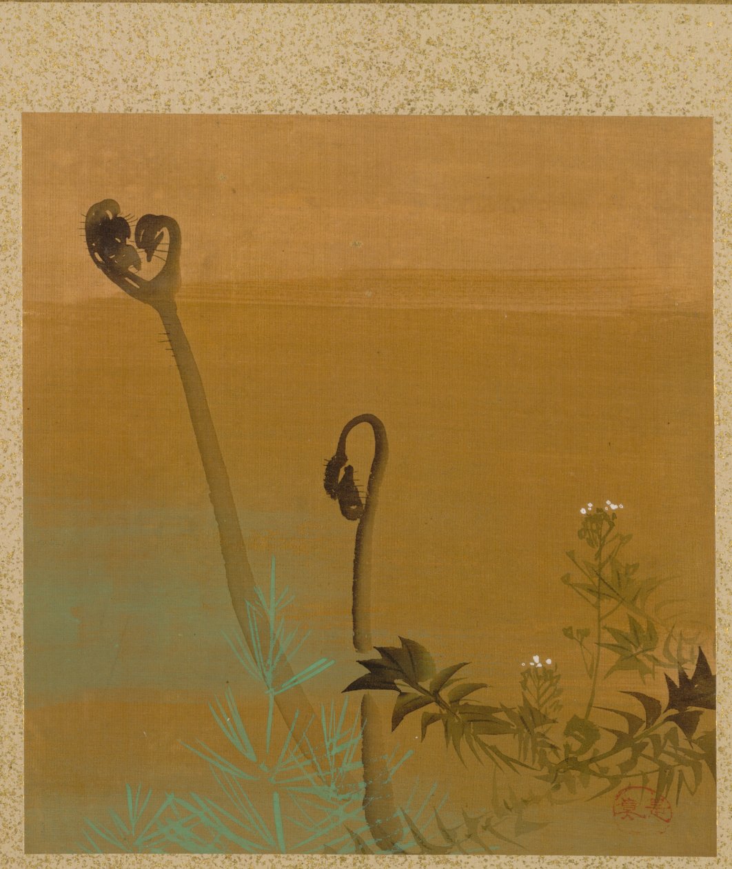 Blatt aus dem Album der jahreszeitlichen Themen: Vögel im Schnee, 1847 von Shibata Zeshin