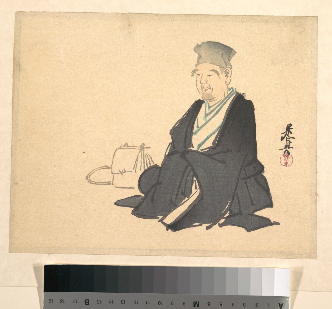 Porträt von Rikyū (?) von Shibata Zeshin