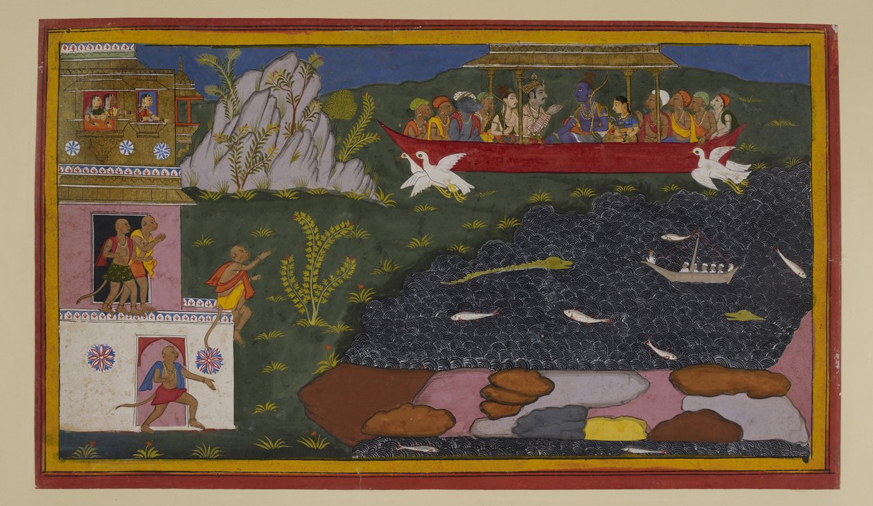 Rāma zeigt Sītā ihre Vergangenheit; Affen in Kiṣkindhā schließen sich ihrer Heimreise an von S?hibdin S?hibdin