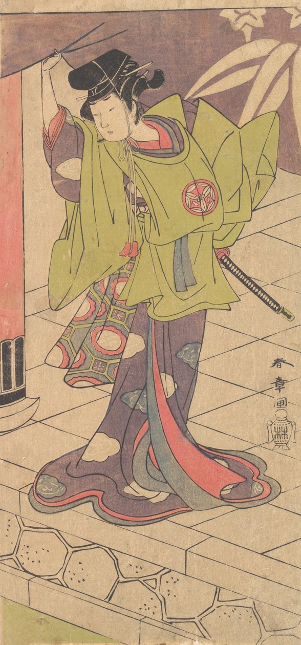 Der 2. Yamashita Kinsaku in der Rolle des Tsukisayo, 2. Monat, 1770 von Shunsho