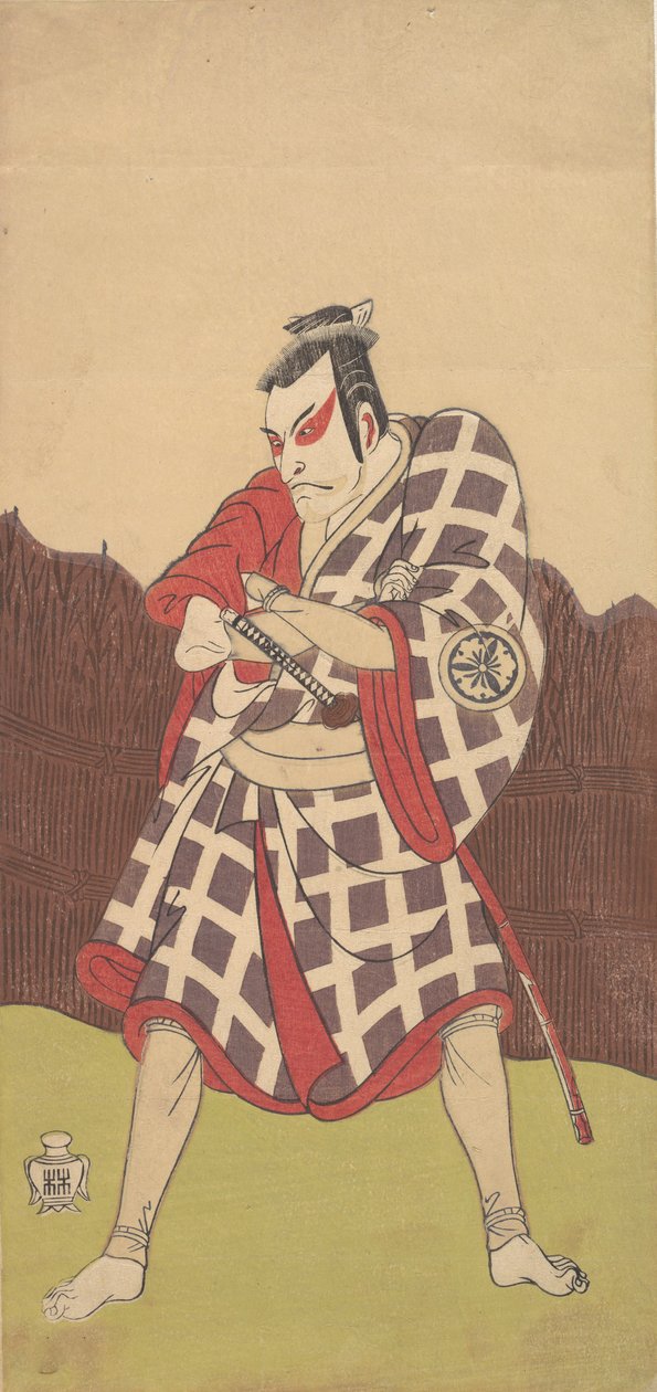 Der Schauspieler Matsumoto Koshiro 3. als ein Mann mit verschränkten Armen..., späte 18. Jahrhundert von Shunsho