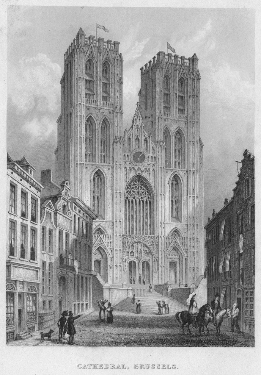 Kathedrale, Brüssel, 1850 von Shury and Son