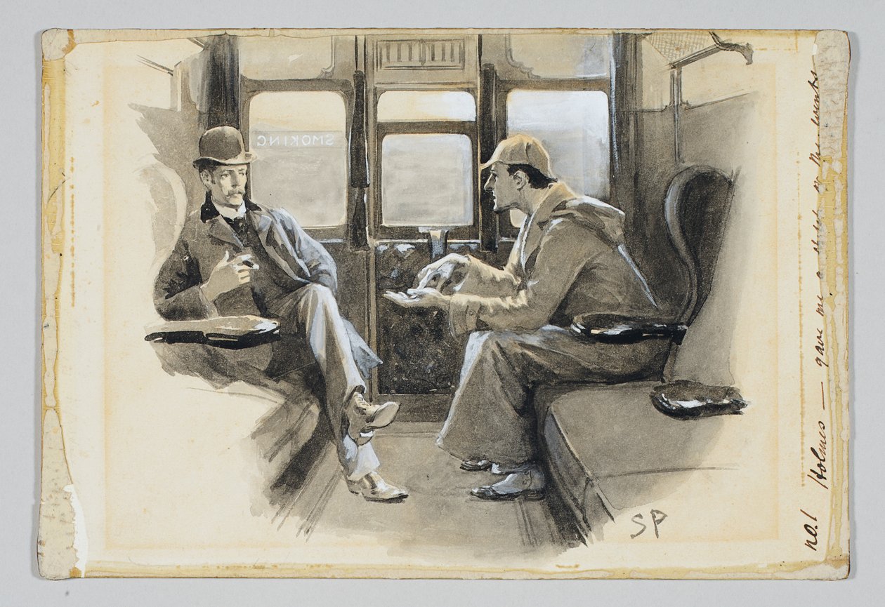 Illustration für Arthur Conan Doyles Sherlock-Holmes-Geschichte "Das Abenteuer von Silver Blaze", 1892 von Sidney Paget