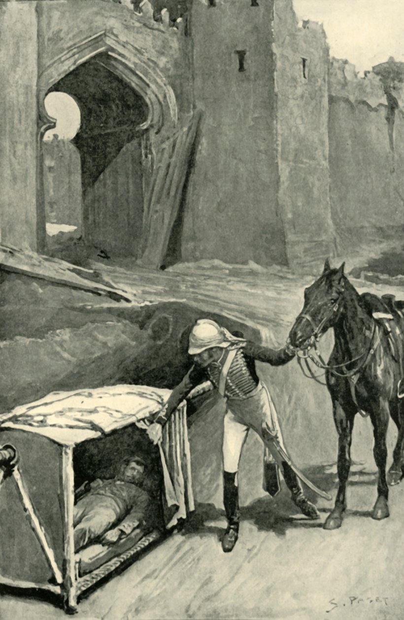 Roberts findet Nicholson tödlich verwundet unter den Mauern von Delhi, 1901 von Sidney Paget
