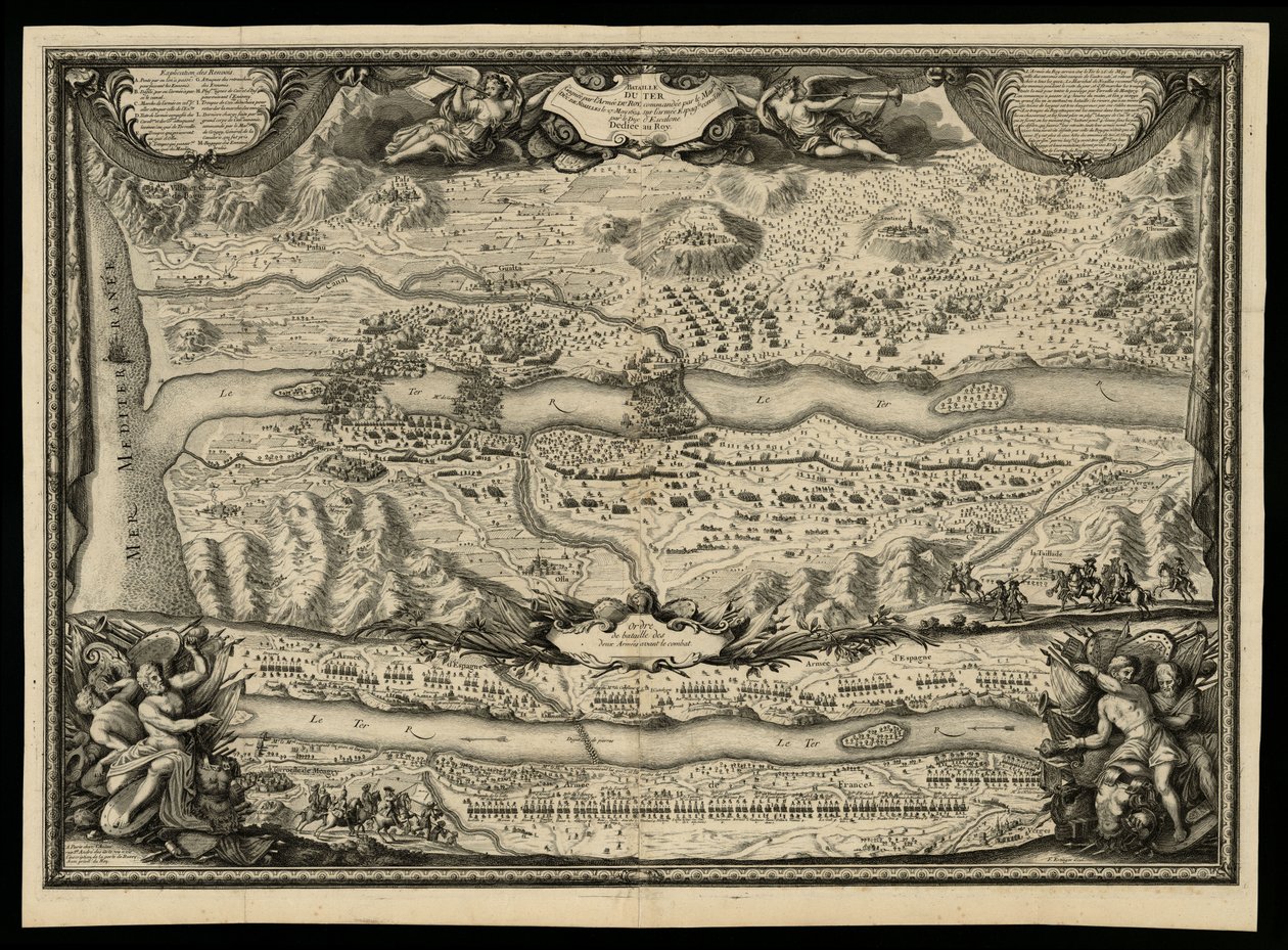 Schlacht von Ter gewonnen von der königlichen Armee unter dem Kommando von Mar. Herzog von Noailles am 27. Mai 1694 von Sieur de Beaulieu