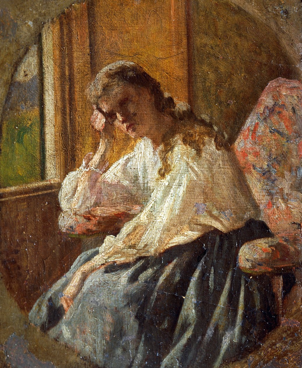 Studie einer weiblichen Figur (Detail des Triptychons) von Silvestro Lega
