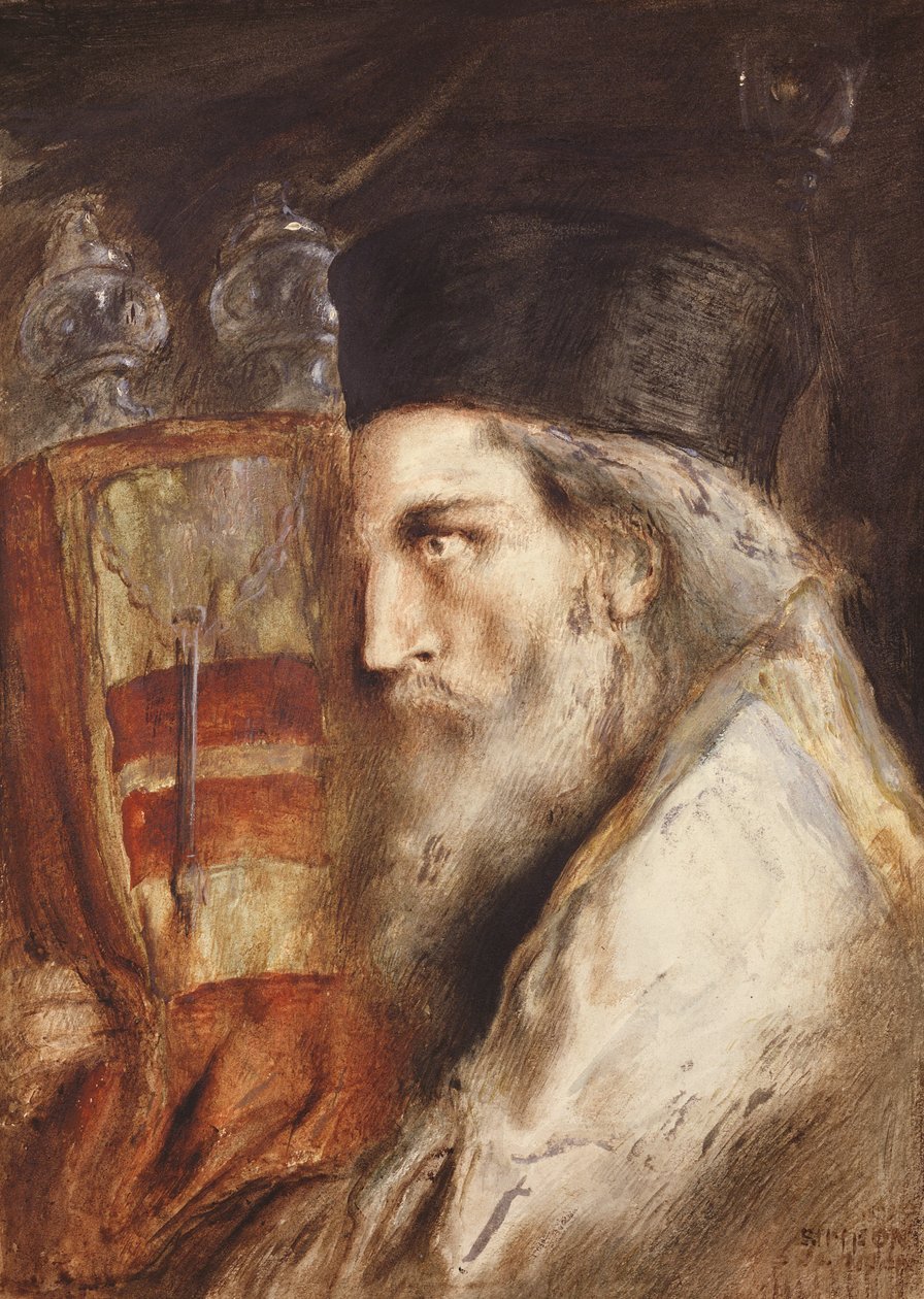 Rabbi trägt die Tora von Simeon Solomon