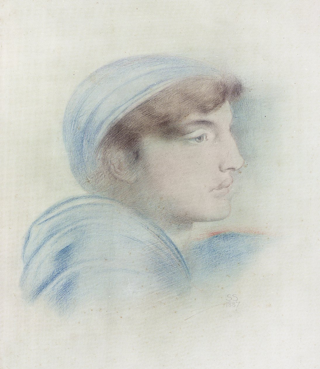 Figurenstudie im Profil von Simeon Solomon
