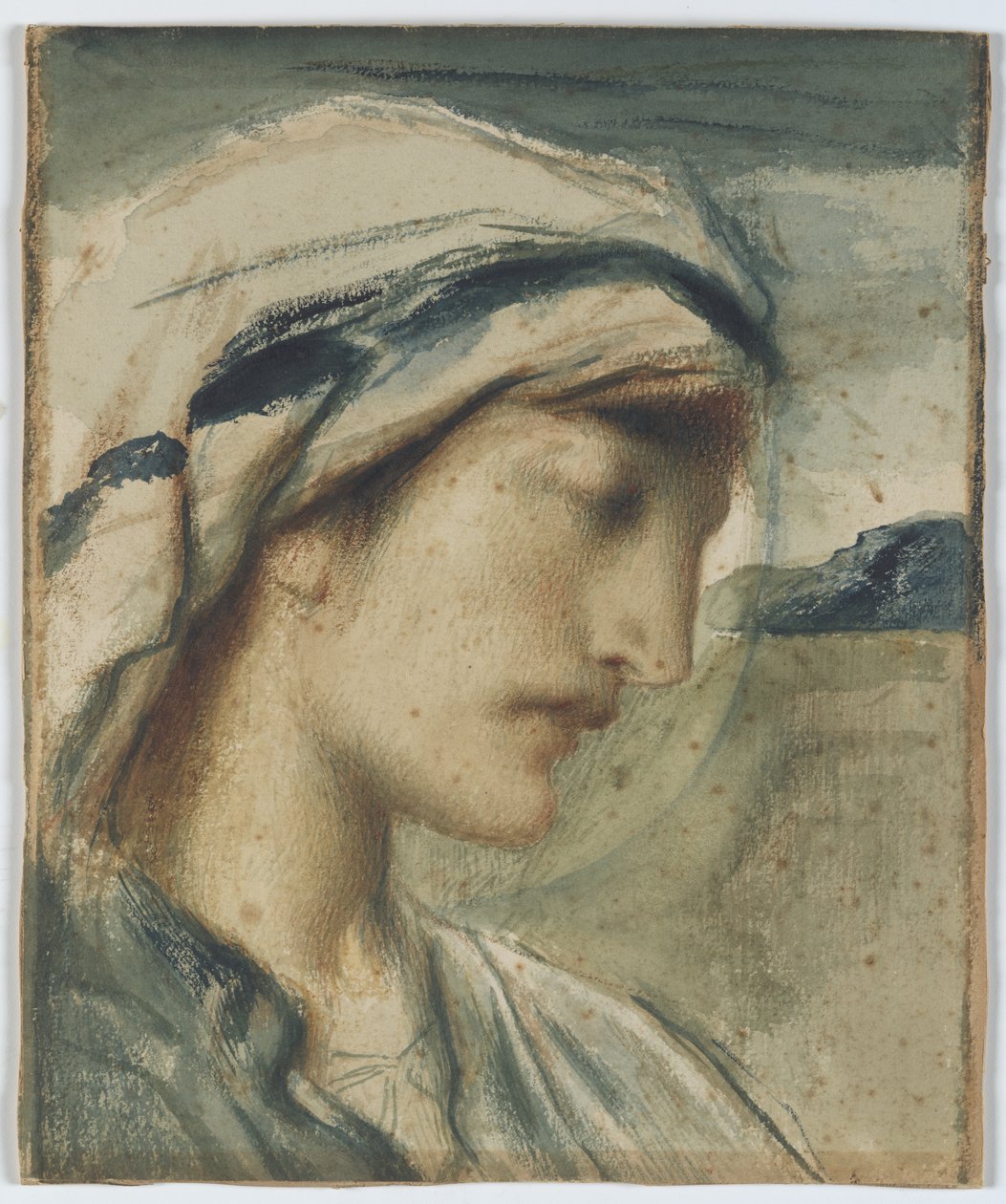 Figur mit Kopftuch von Simeon Solomon