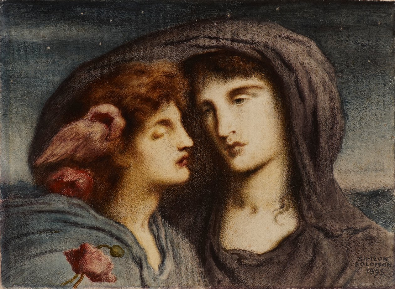 Nacht schaut auf Schlaf, ihr geliebtes Kind (II) von Simeon Solomon