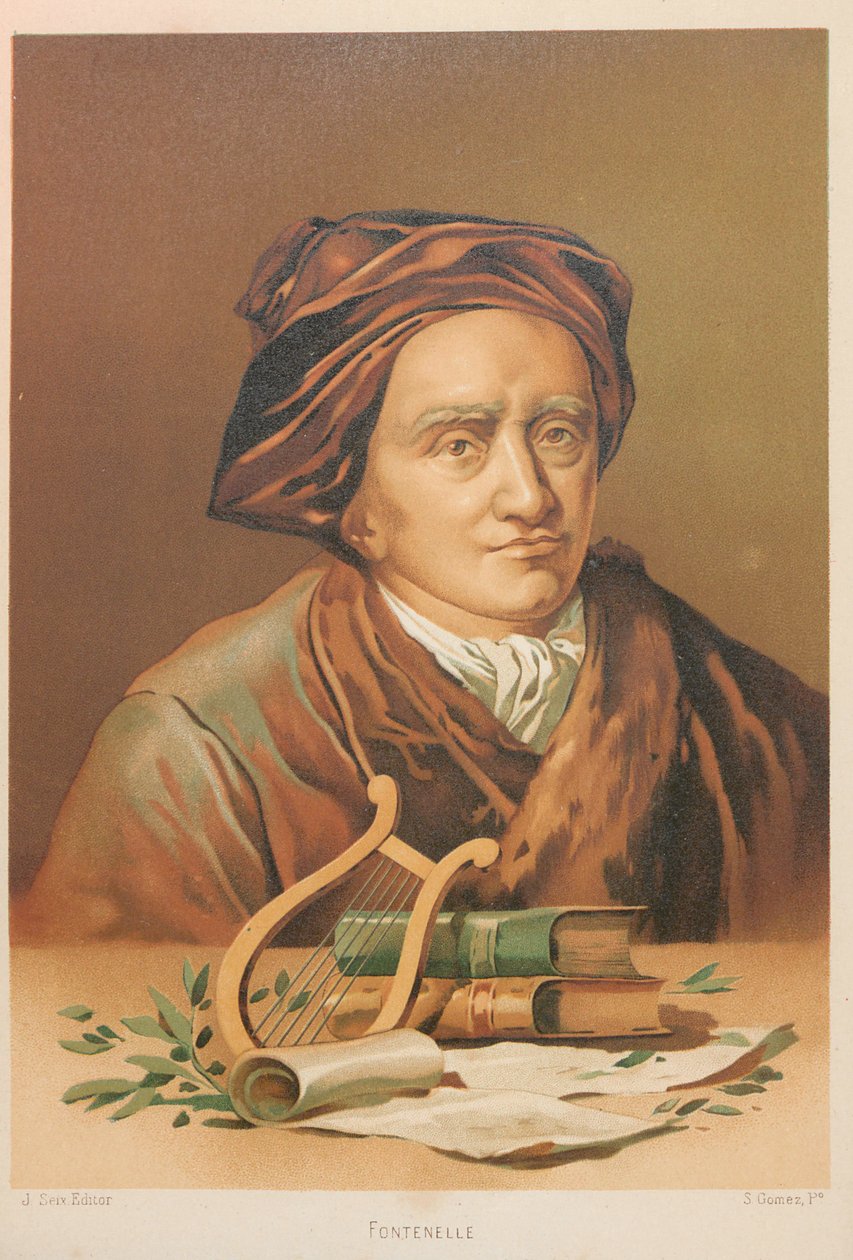 Porträt von Bernard le Bovier de Fontenelle 1657-1757, 1879 von Simón Gómez