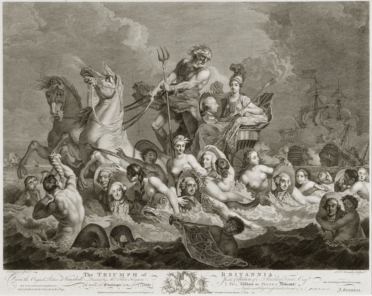 Der Triumph von Britannia, ca. 1765 von Simon Francois Ravenet