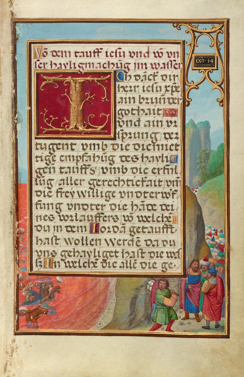 Bordüre mit der Überquerung des Roten Meeres von Simon Bening