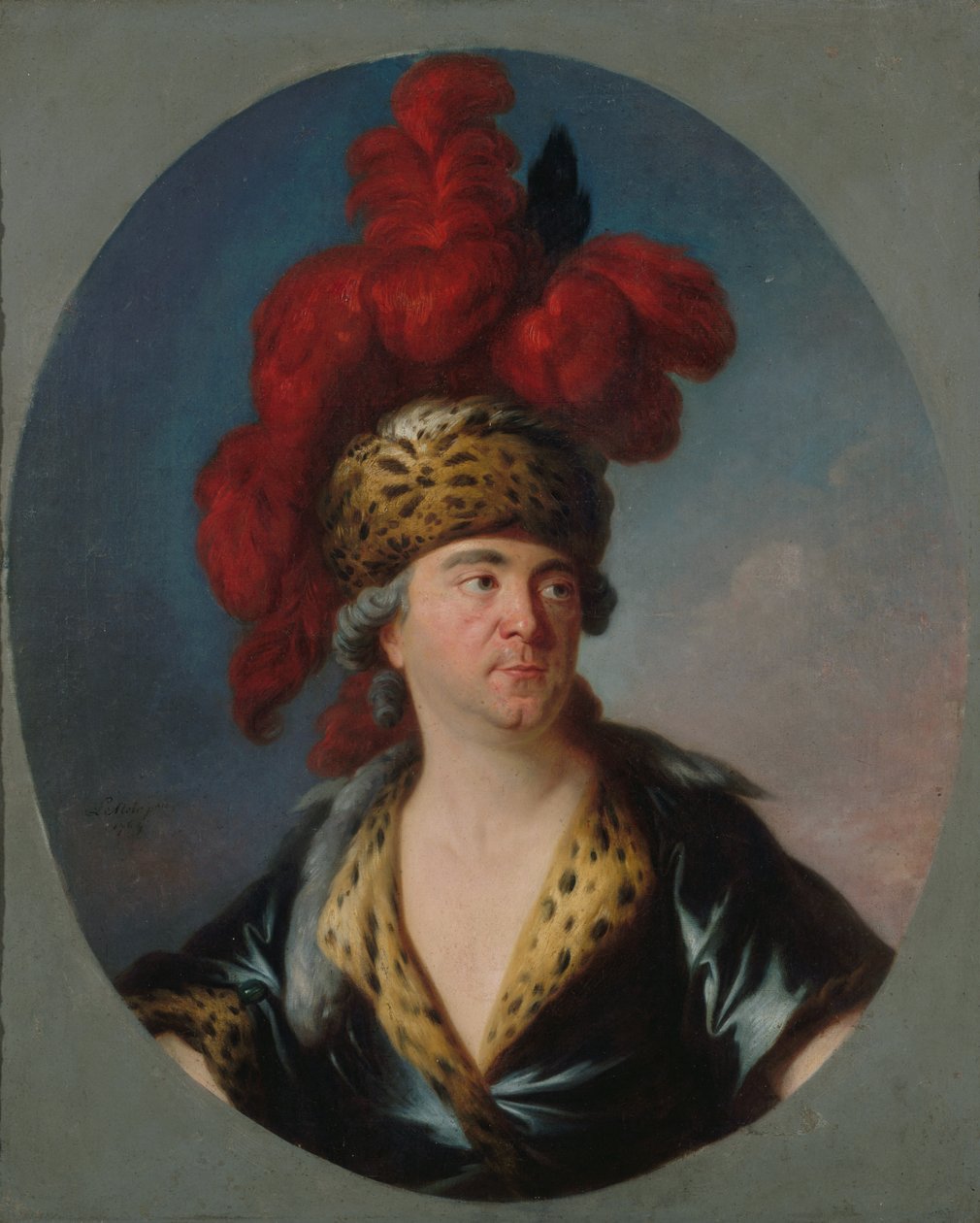 Porträt von Henri-Louis Lekain 1728-1778 als Dschingis Khan im Stück von Simon Bernard Lenoir
