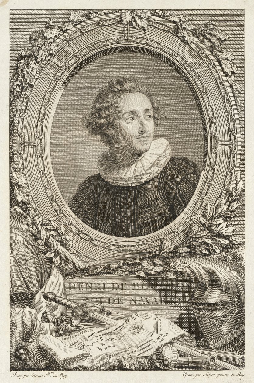 Henri de Bourbon, König von Navarra von Simon Charles Miger after François André Vincent