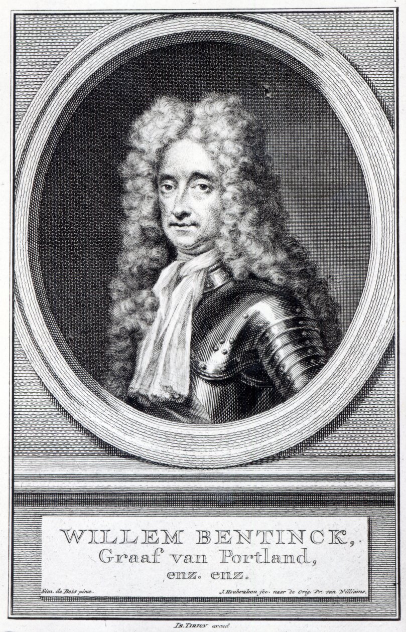 William Bentinck, 1. Earl of Portland, graviert von Jacobus Houbraken nach einem Original von Robert Williams von Simon Du Bois