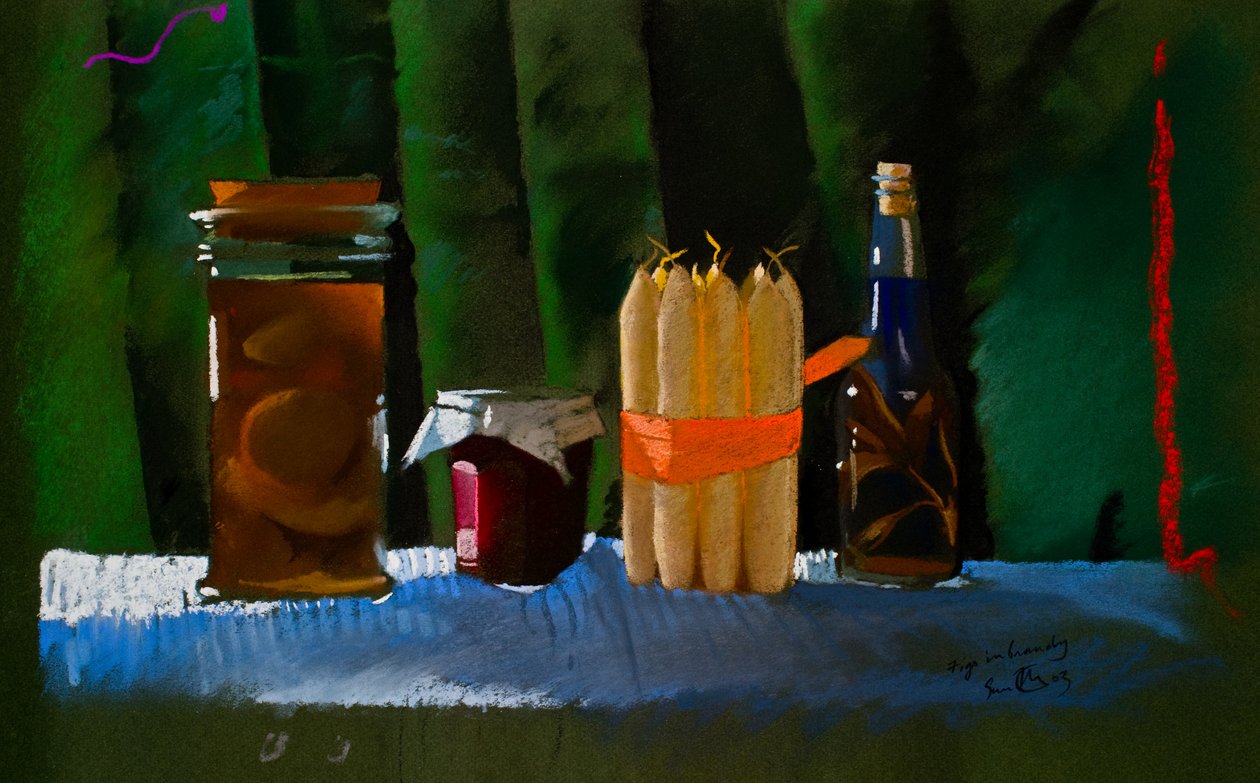 Weihnachten, Feigen in Brandy, 2000 (Pastell) von Simon Fletcher