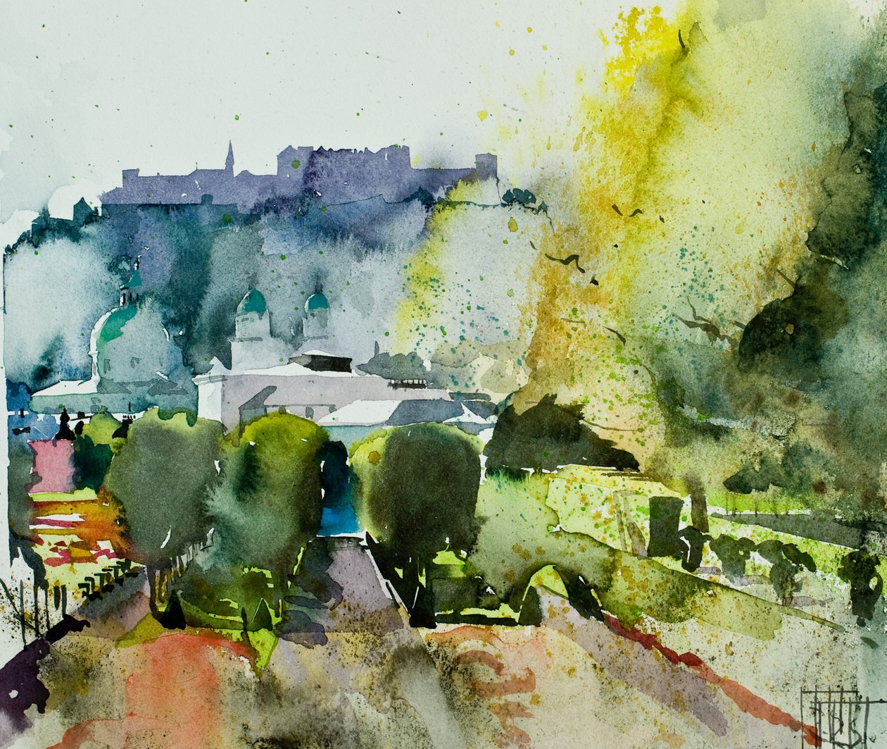 Salzburg vom Mirabellgarten, 2008 von Simon Fletcher