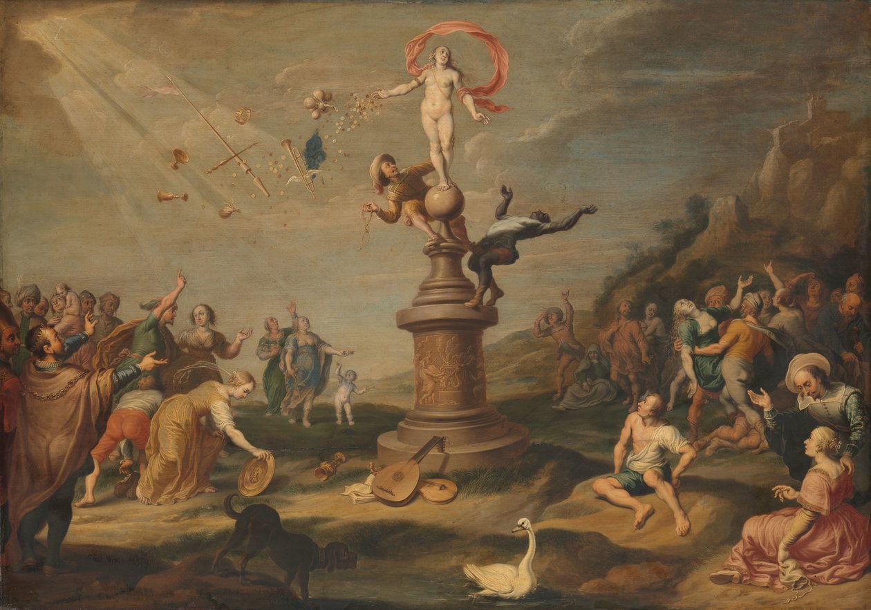 Die Göttin Fortuna verteilt ihre Gaben von Simon Flocquet (attributed to)