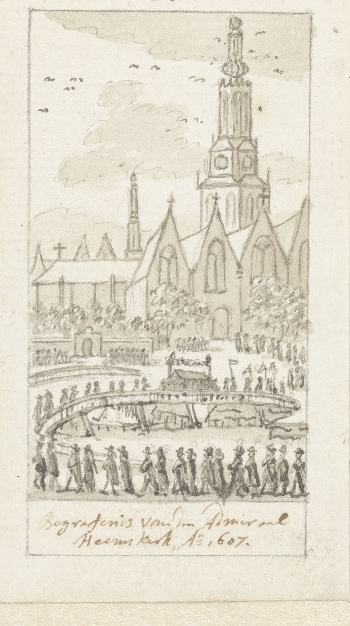 Begräbnis von Jacob van Heemskerck in der Oude Kerk in Amsterdam, 1607 von Simon Fokke