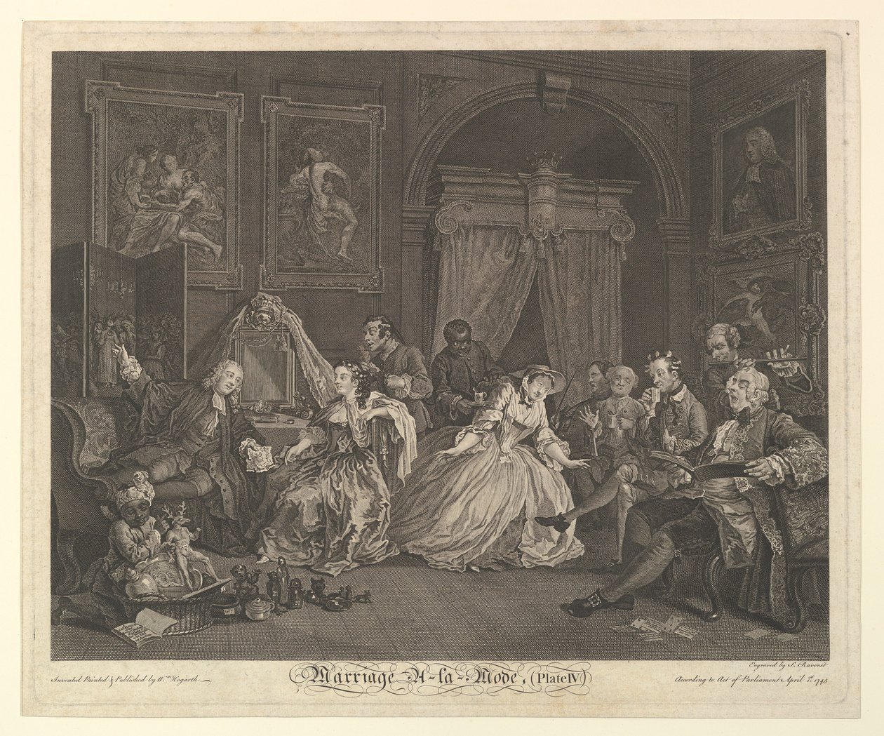 Heirat à-la-Mode, Platte IV, 1. April 1745 von Simon Francois Ravenet