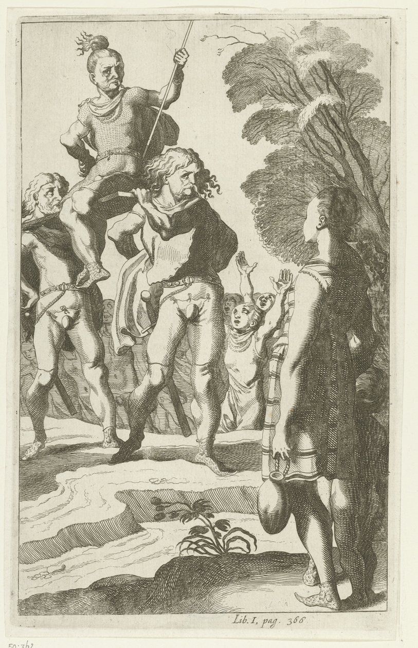 Brinio auf einem Schild gehoben von Simon Frisius