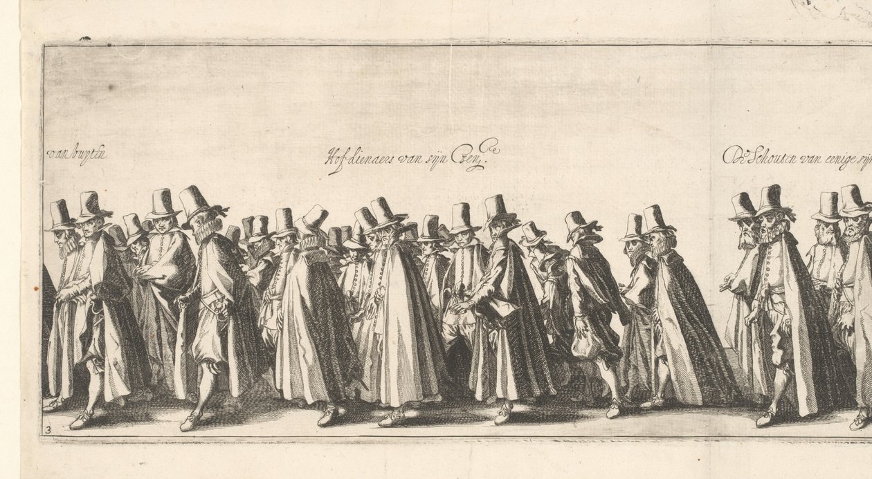 Der Begräbniszug (Platte 3), 1615 von Simon Frisius
