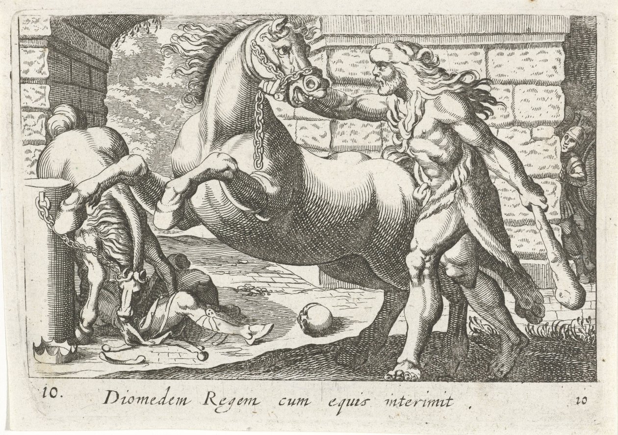 Herkules zähmt die Pferde des Diomedes von Simon Frisius