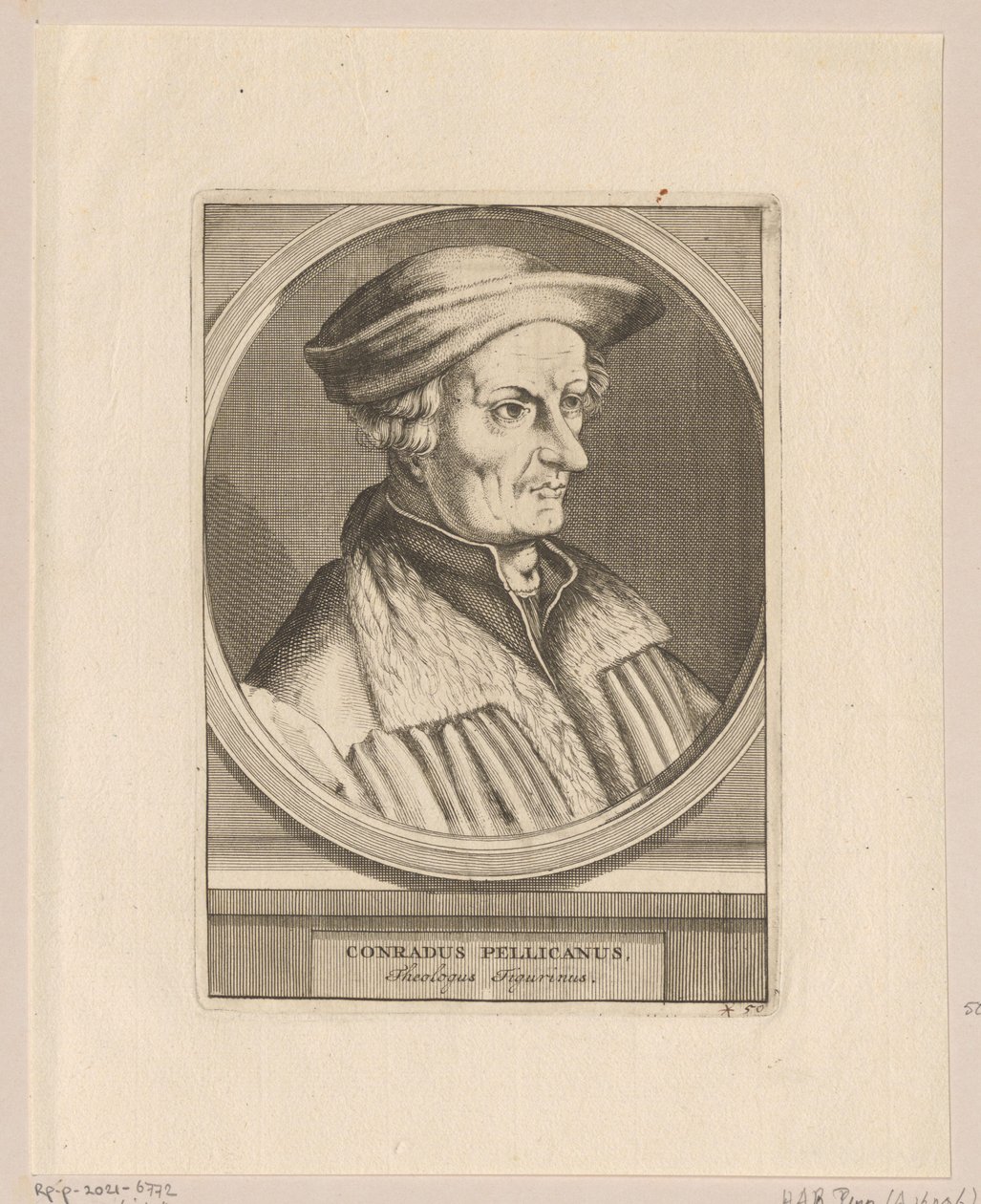 Porträt von Conrad Pellican von Simon Frisius
