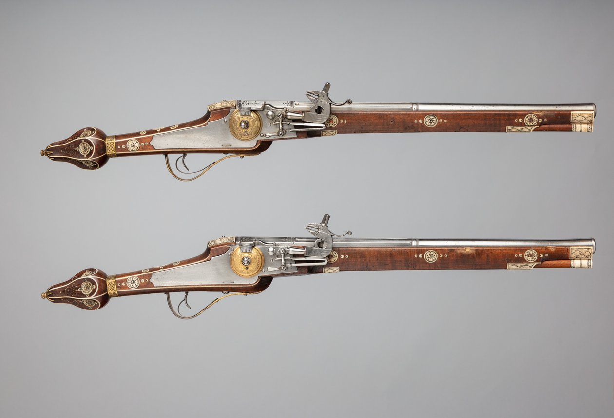 Paar Radschlosspistolen für die Leibgarde des Kurfürsten von Sachsen, deutsch, ca. 1610 von Simon Helbig