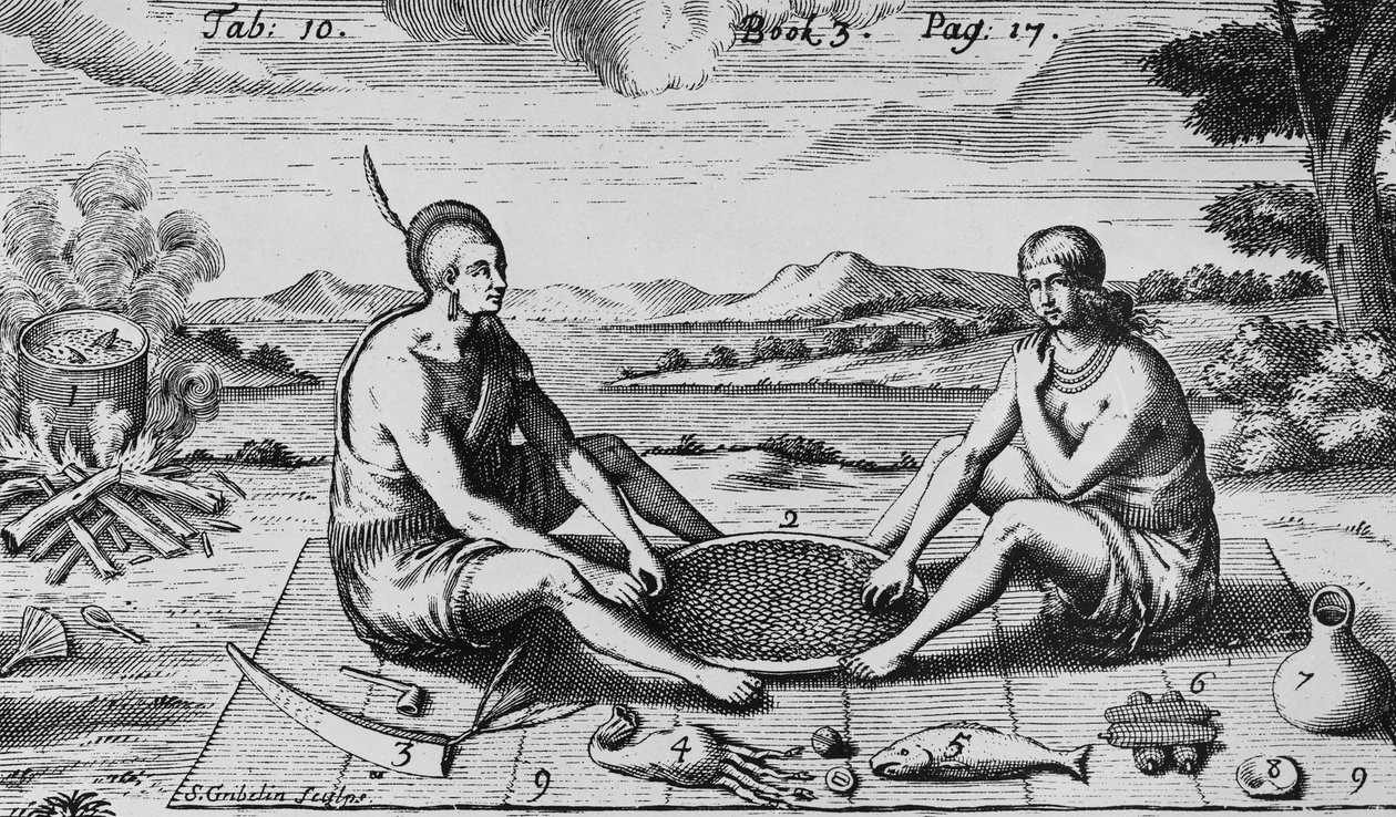 Ein Mann und seine Frau beim Abendessen, 1705 von Simon II Gribelin