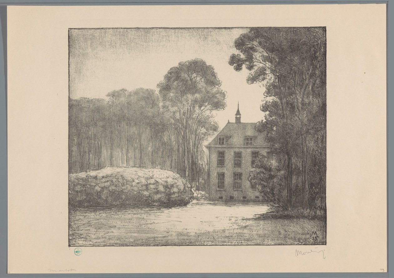Ansicht des Bauernhauses auf dem Anwesen De Raephorst von Simon Moulijn (signed by artist)