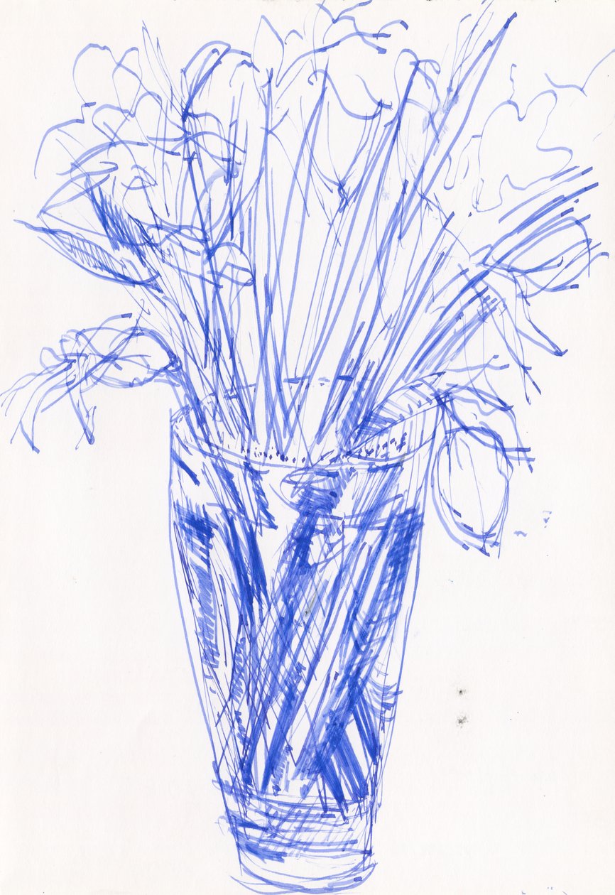 Vase mit Blumen, 2016 von Simon Neville