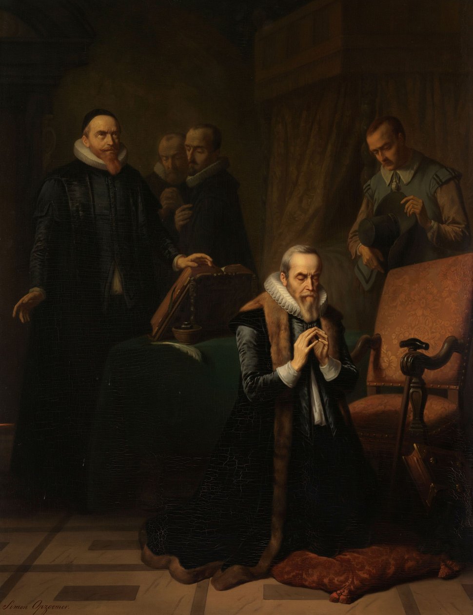 Das letzte Gebet von Johan van Oldenbarnevelt von Simon Opzoomer
