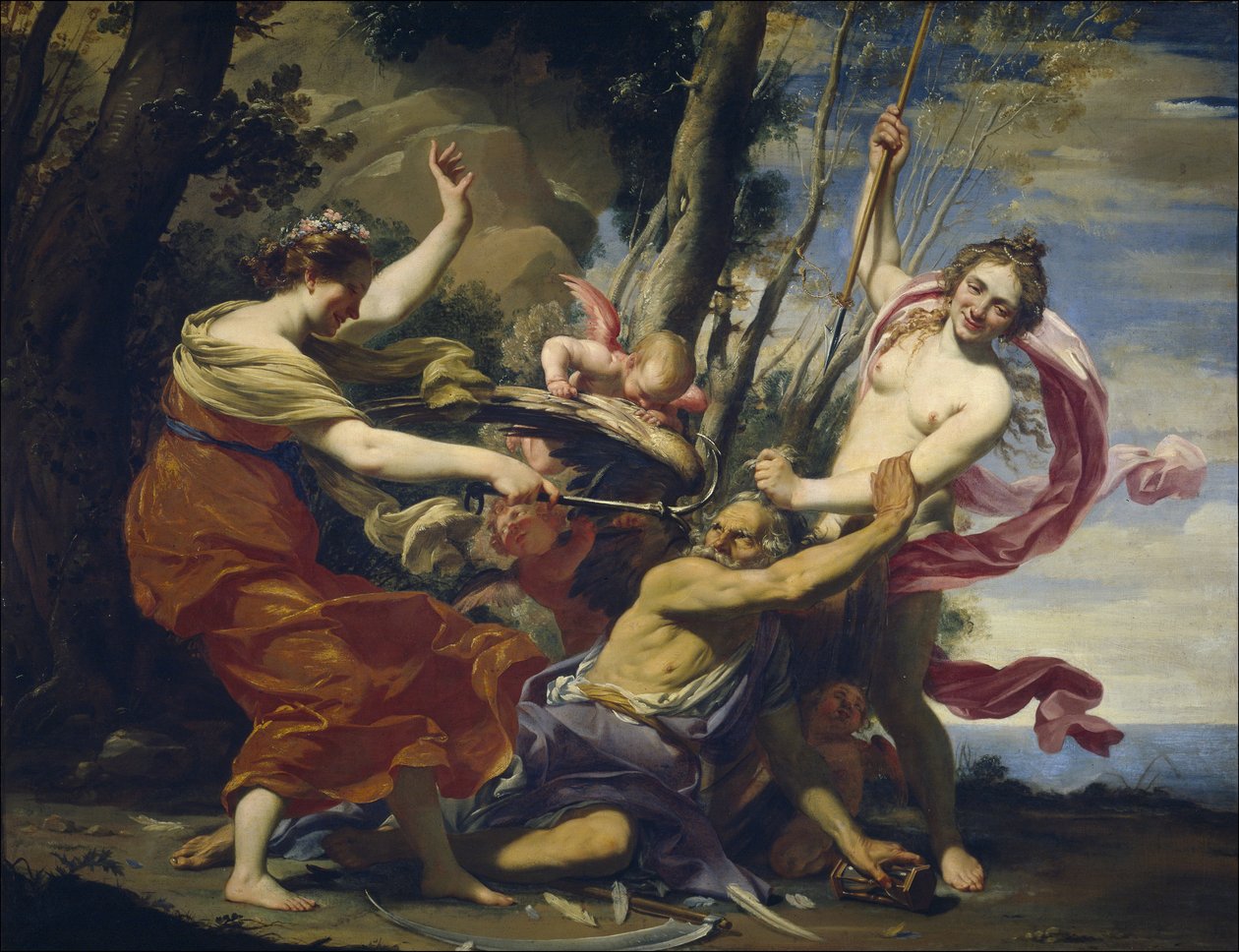 Vater Zeit überwunden von Liebe, Hoffnung und Schönheit von Simon Vouet