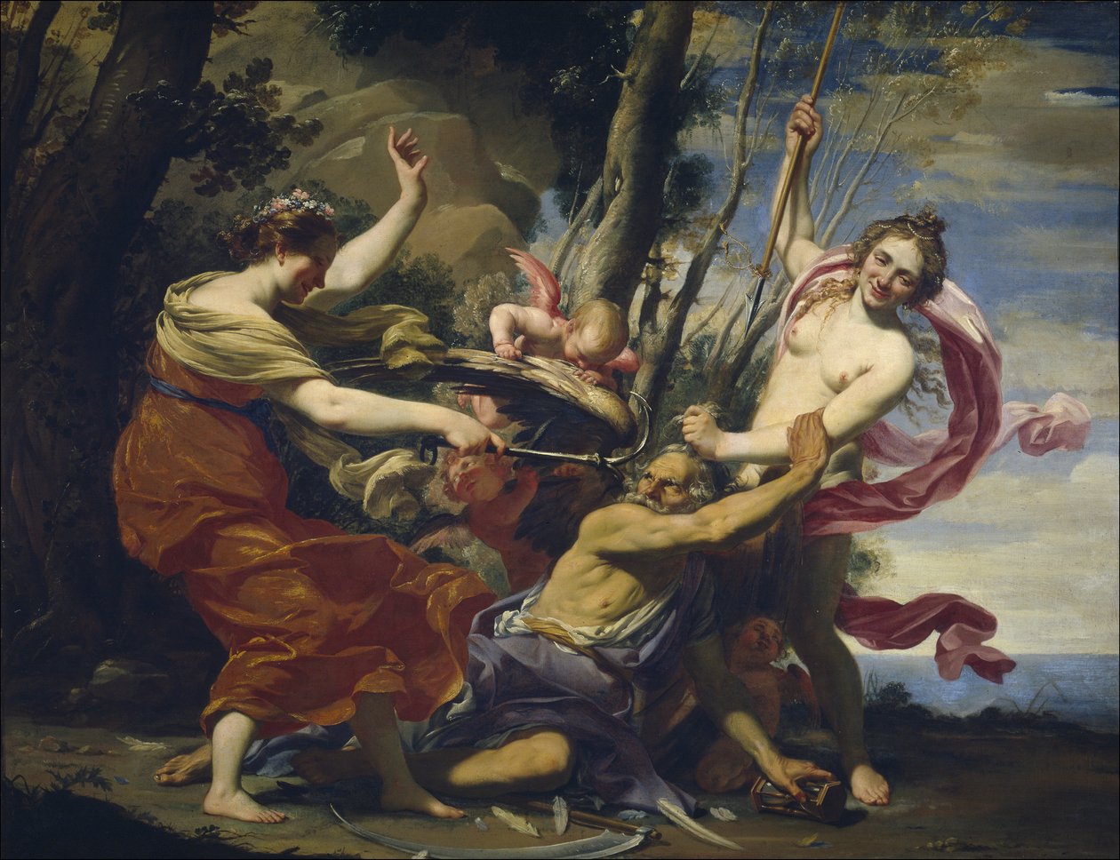 Vater Zeit überwunden von Liebe, Hoffnung und Schönheit von Simon Vouet