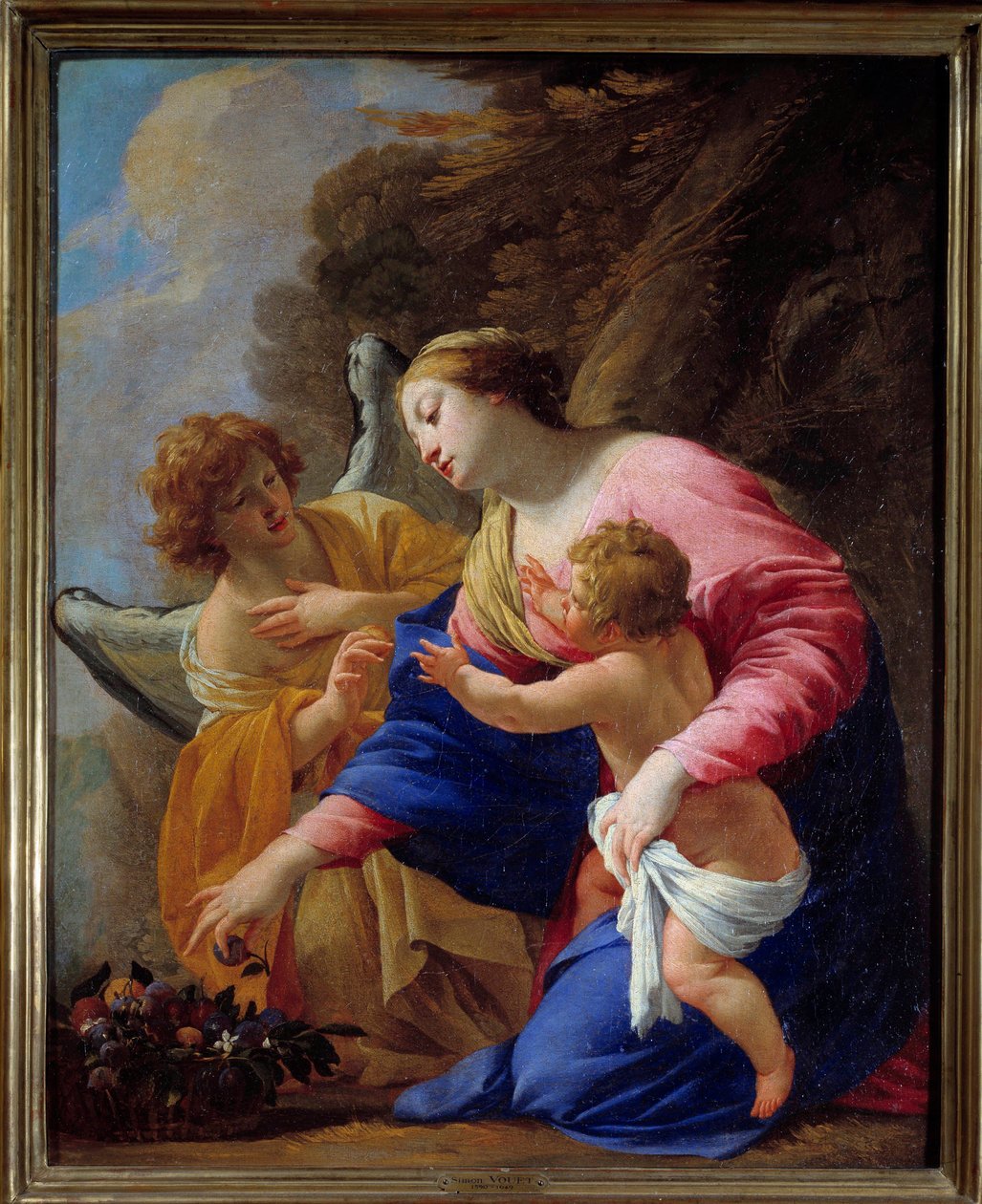 Die Jungfrau und der Engel. Gemälde von Simon Vouet (1590-1649) 1641 Caen, Museum der Schönen Künste von Simon Vouet