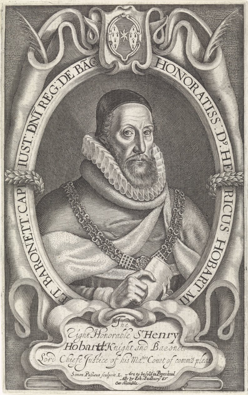 Porträt von Henry Hobart von Simon van de Passe