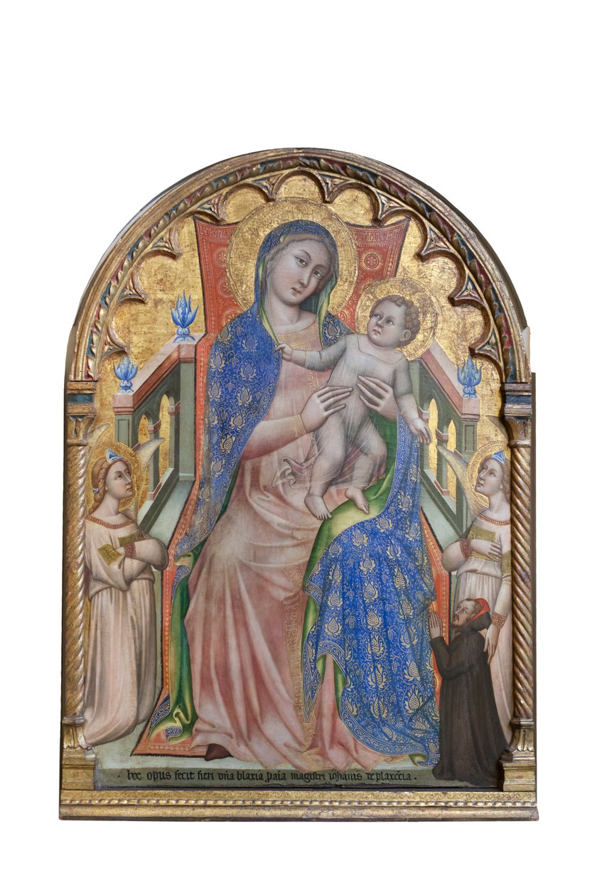 Madonna mit Kind, Engeln und dem Stifter Giovanni da Piacenza von Simone dei Crocifissi