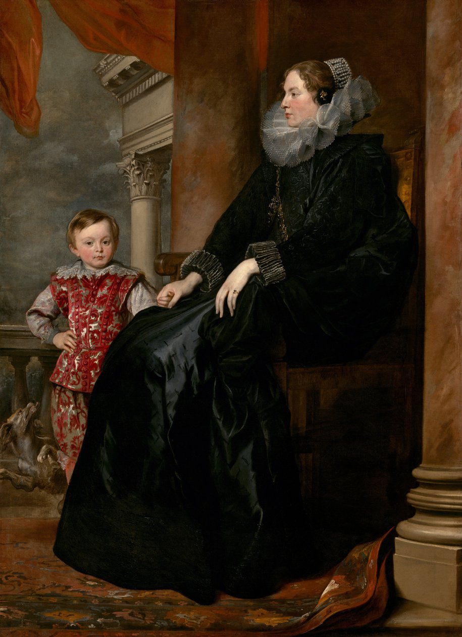 Eine genuesische Adlige und ihr Sohn von Sir Anthony van Dyck