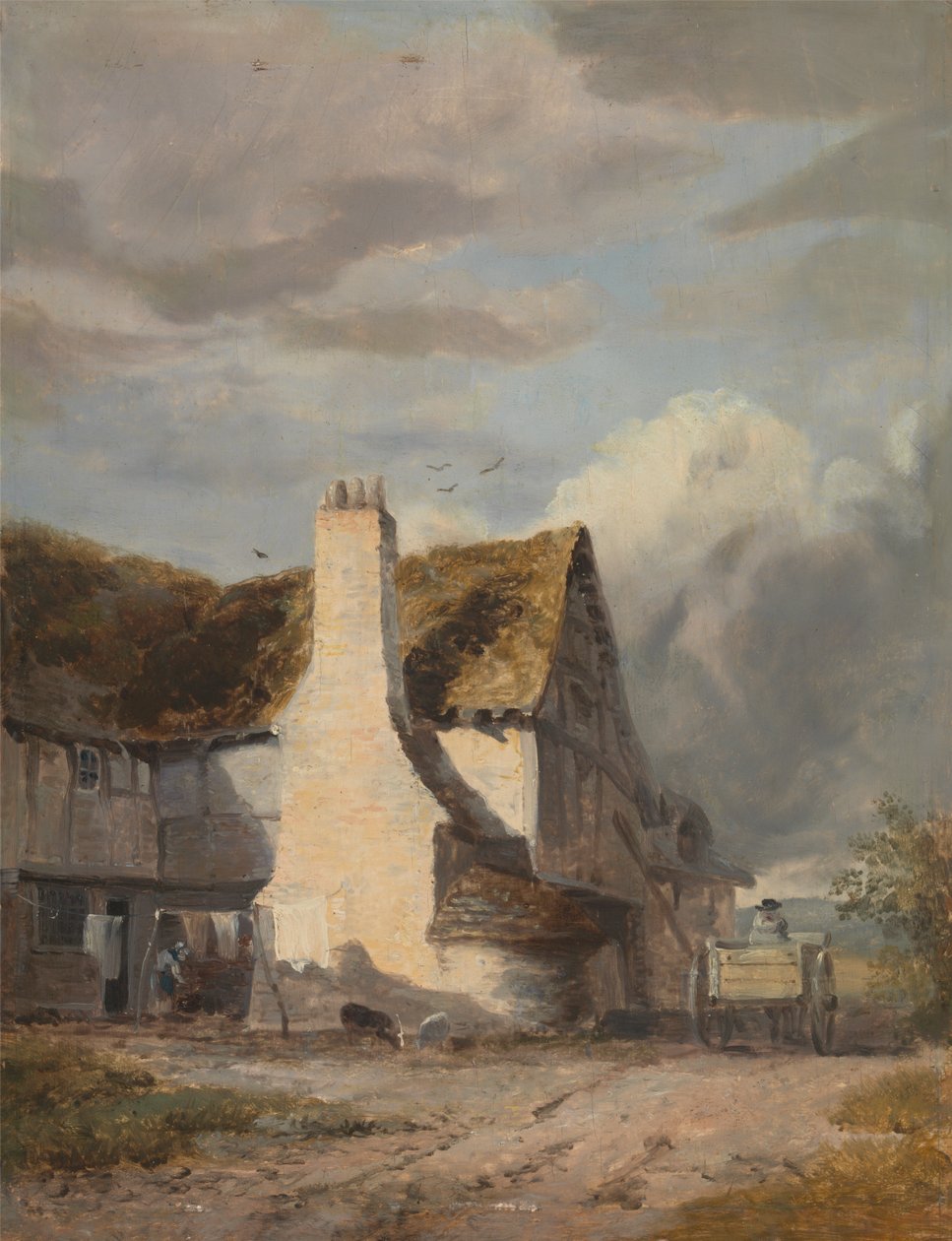 Hütte an einem Landweg von Sir Augustus Wall Callcott