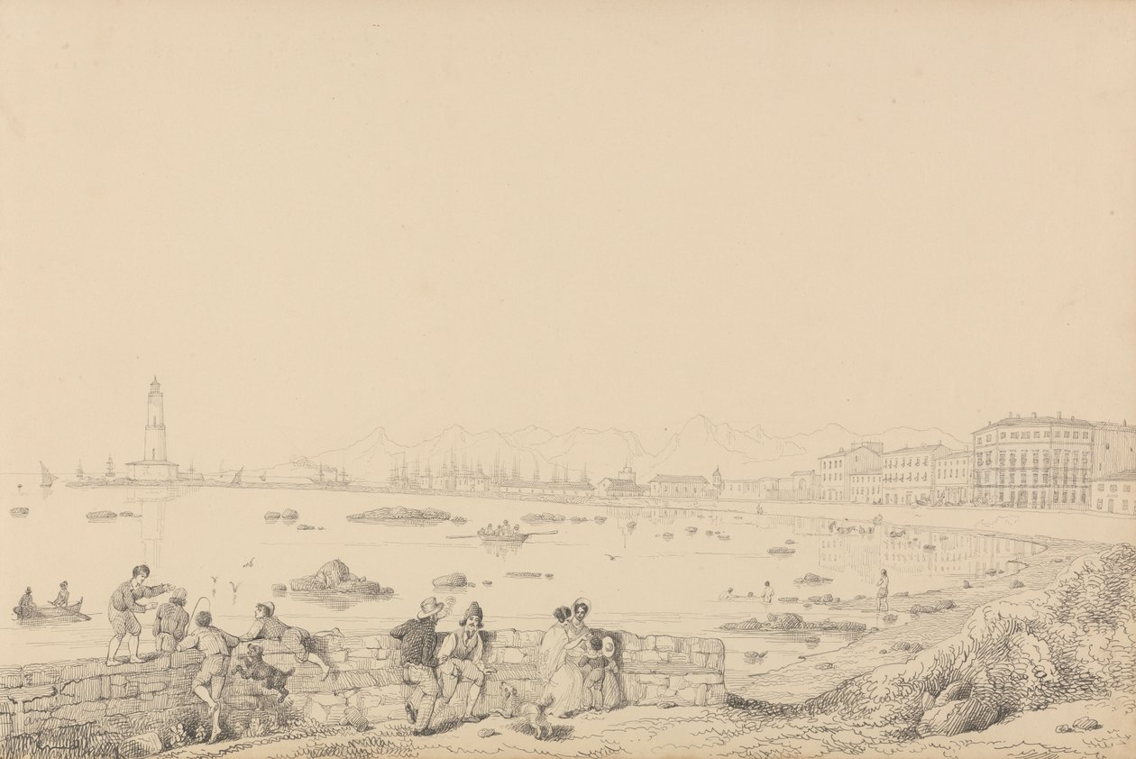Album mit 30 Ansichten in Tirol und Italien: Livorno, Villa Caprille - Gesamtansicht 1. September 1841 von Sir Charles D