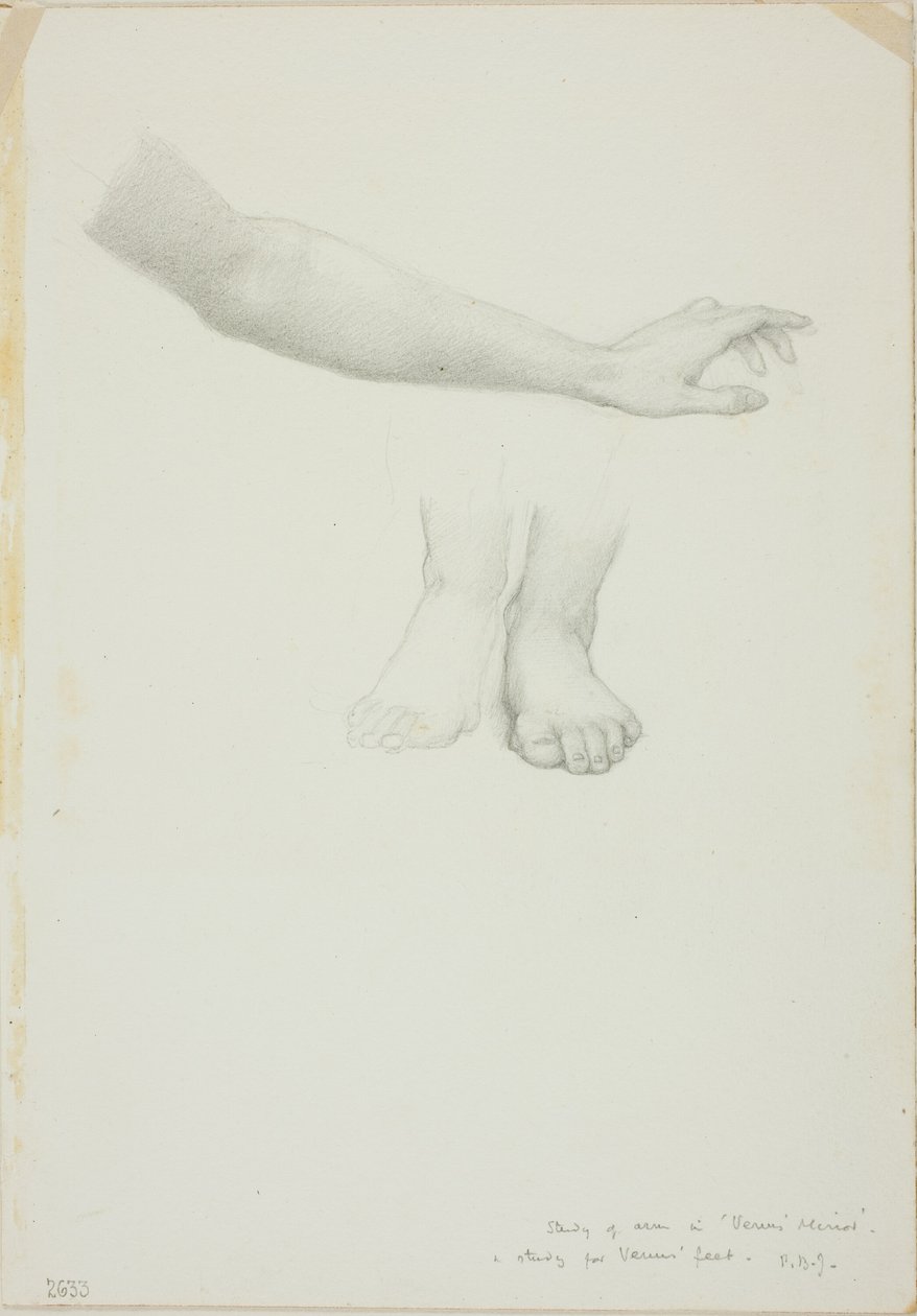 Arm und Füße, Studie für Spiegel der Venus von Sir Edward Burne Jones