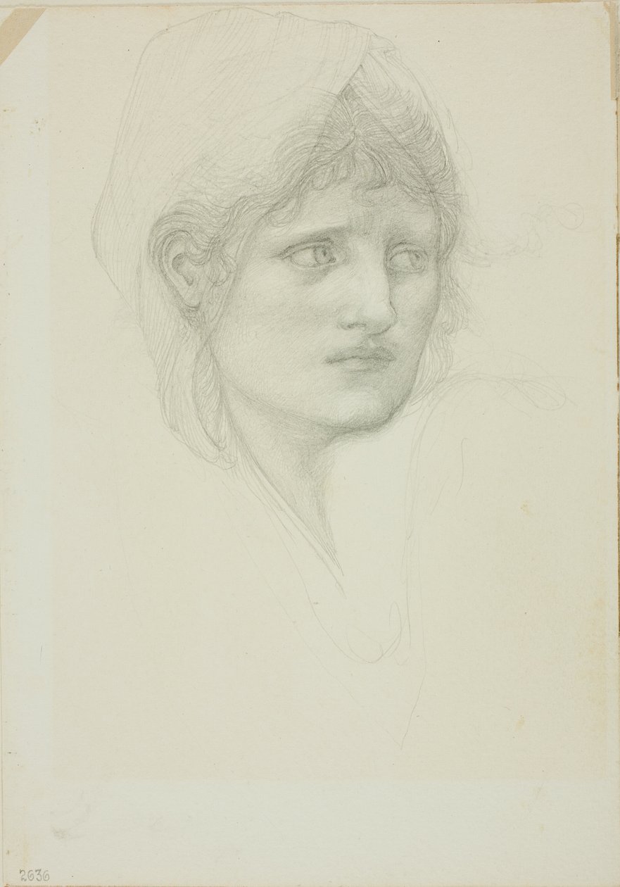 Verhüllter Kopf, Augen nach rechts blickend von Sir Edward Burne Jones