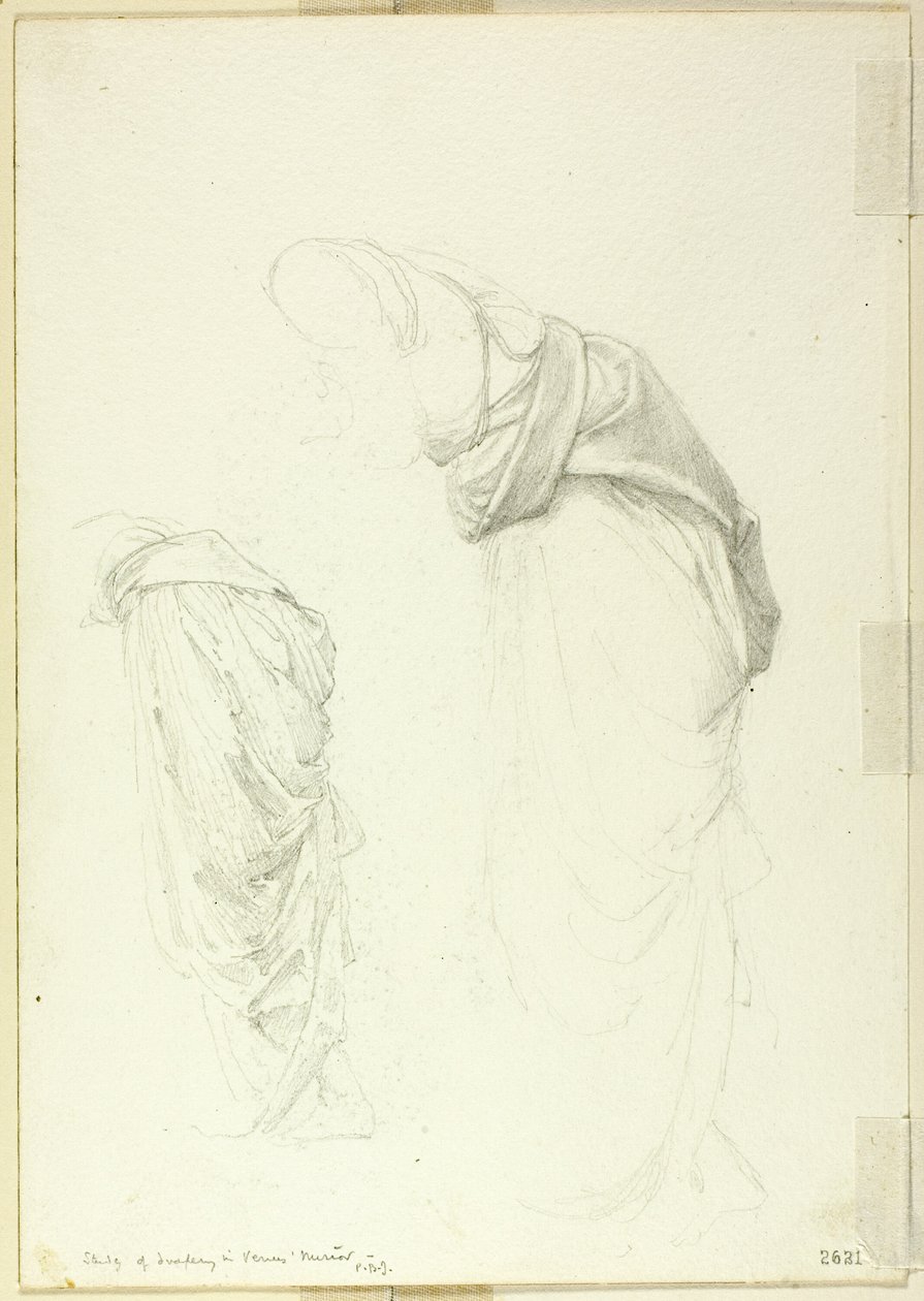 Draperie, zwei Studien für Der Spiegel der Venus von Sir Edward Burne Jones