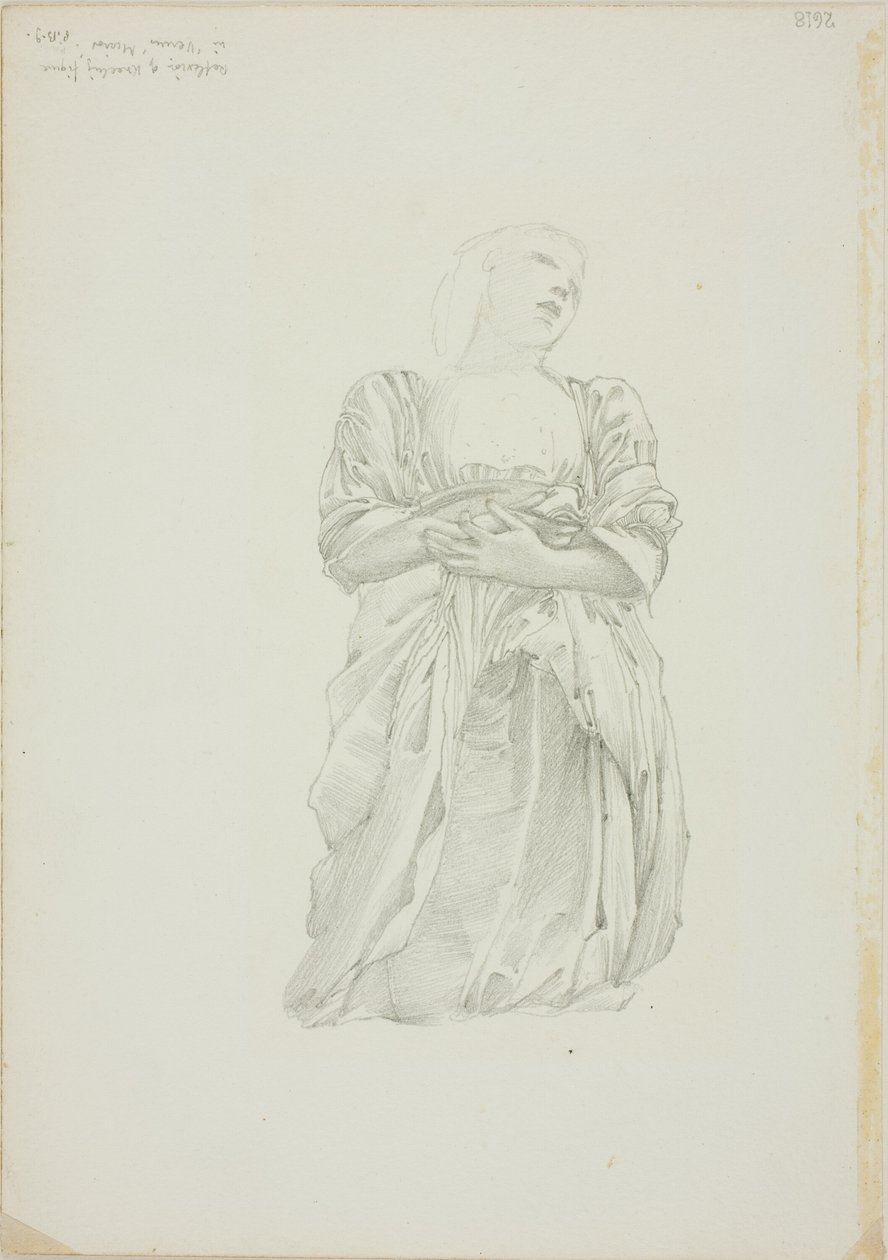 Reflexion einer knienden weiblichen Figur, Studie für Der Spiegel der Venus von Sir Edward Burne Jones