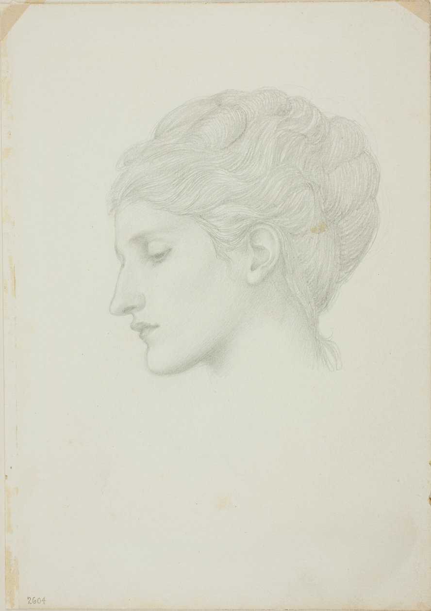 Frauenkopf im Profil nach links von Sir Edward Burne Jones