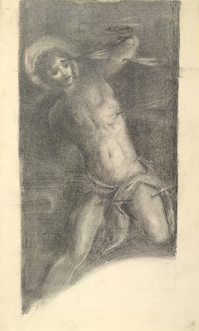 Studie von Tintorettos Heiliger Sebastian in der Scuola Grande di San Rocco, 1859 oder 1862 von Sir Edward Coley Burne Jones
