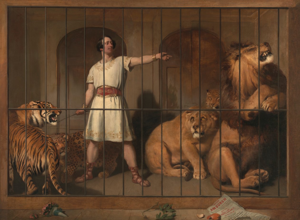 Porträt von Mr. Van Amburgh, wie er mit seinen Tieren in den Londoner Theatern auftrat von Sir Edwin Henry Landseer