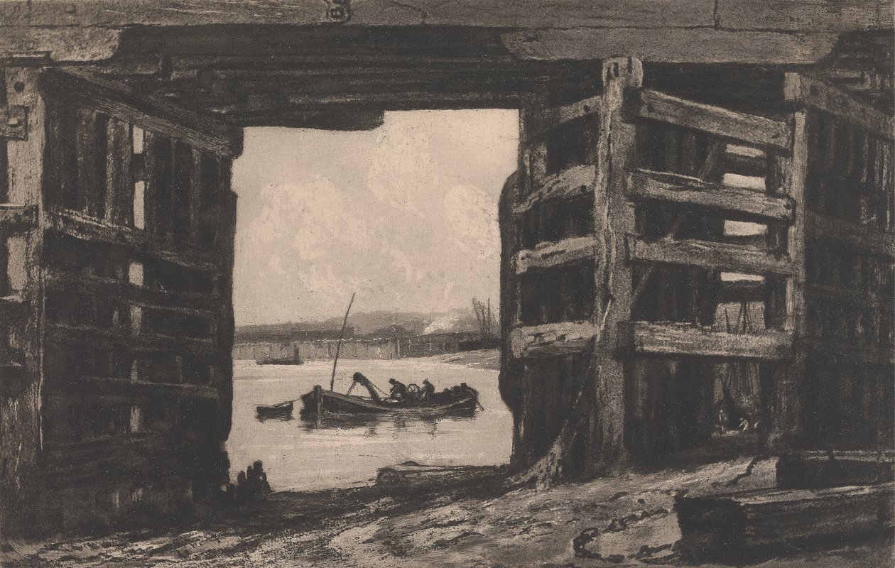 Ein Spann der alten Battersea-Brücke von Sir Frank Short